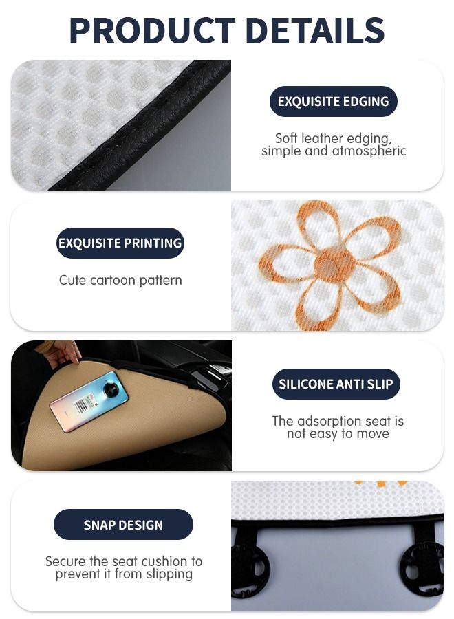 GROIC 1 Pack Cute Auto Seat Covers Breathable Car Seat Cover Fit All Weather, Cartoon Bear Anti-Slip Driver Covers Universal Fit Most Cars, Automotive Summer Cool Protection Vehicle Cushion Cover - Image 4