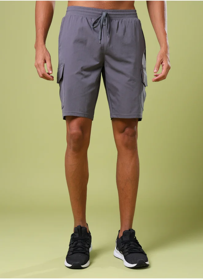 تكنوسبورت Technosport Men Solid Slim Fit Shorts with TS FLEXI