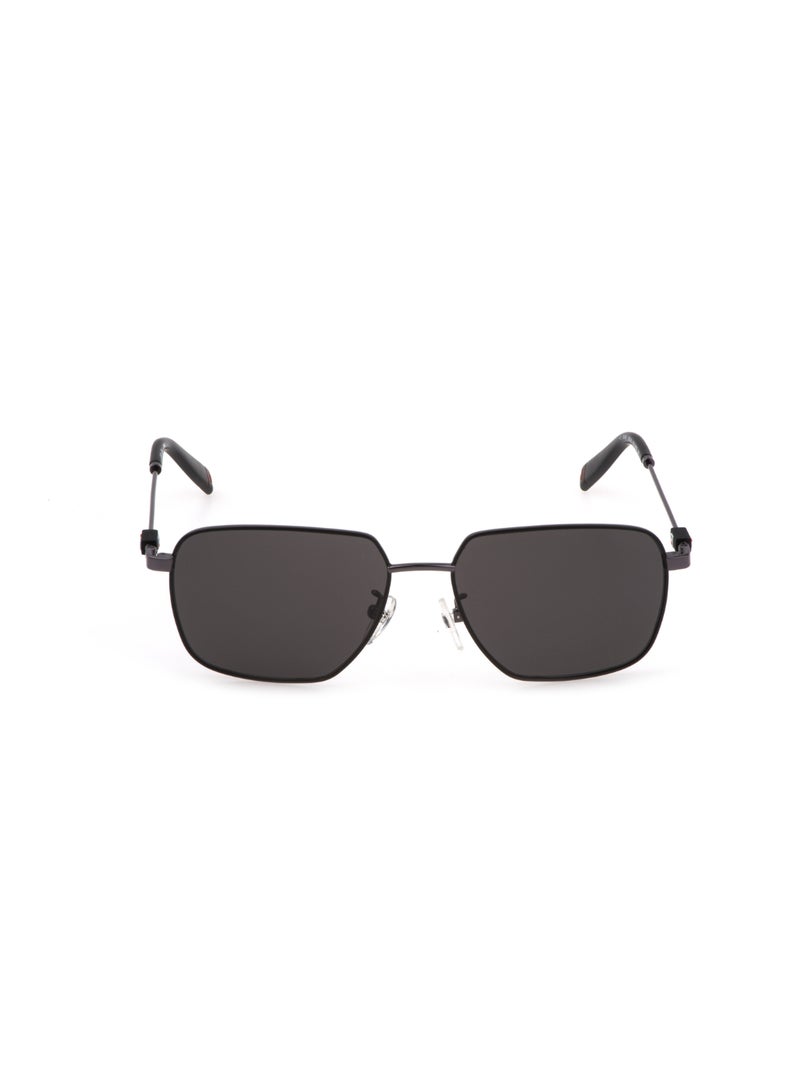 FILA Unisex Square Shape  Stainless steel Sunglasses SFI457 550K56 - Lens Size: 55 Mm - Gun W/Matt Black Parts - Image 1