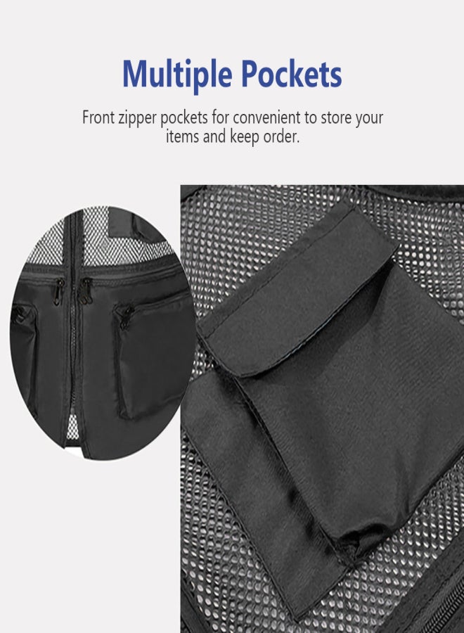 Fishing Vest Breathable Fishing Travel Mesh Vest with Zipper Pockets Summer Work Vest for Outdoor Activities - Image 4