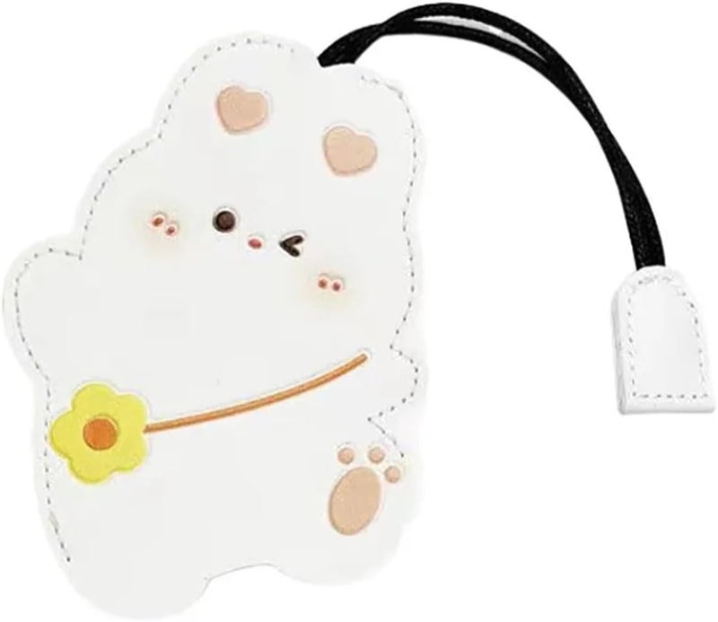 pureza 2pc Creative Cartoon Car Key Holder-Large Capacity Drawstring PU Leather Key Case for Electric Vehicles and Daily Use - Image 1