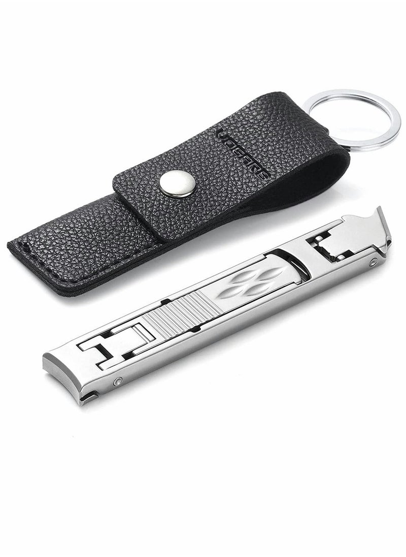 Y&D - Multifunctional Stainless Steel Fingernail and Toenail Clipper Cutters Foldable Wide Jaw Opening Cutter with Safety Lock Double Head Curved Slanted Trimmer Sharp Nail File - Image 1