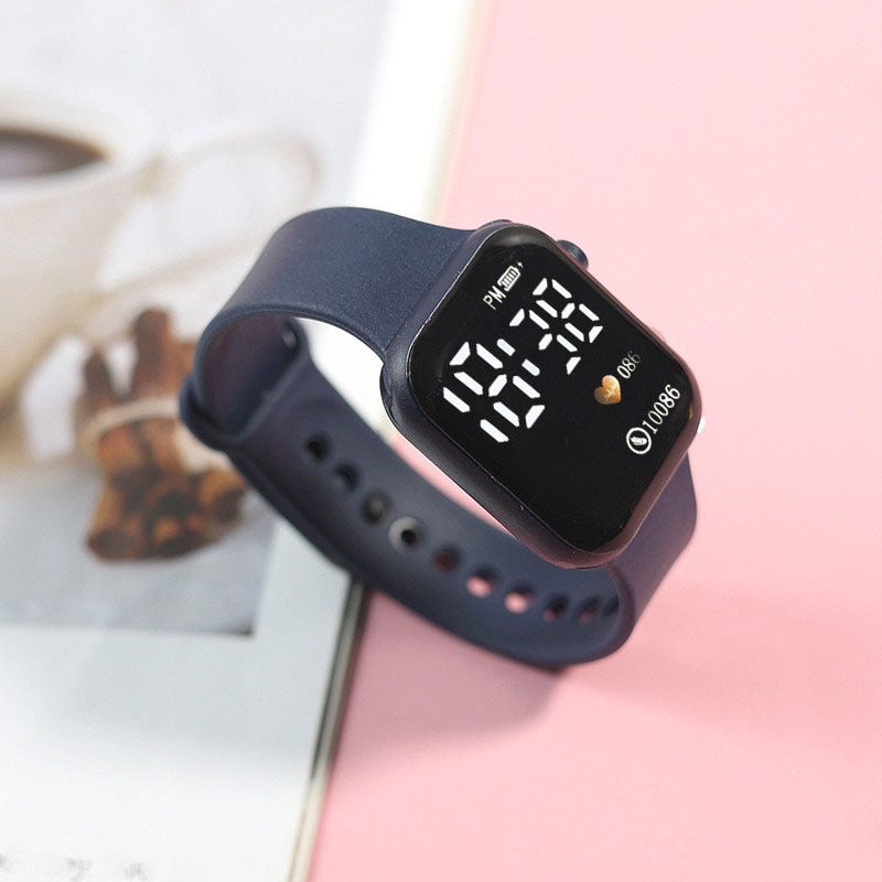 Fashion LED Digital Couple Watches Ink Blue 