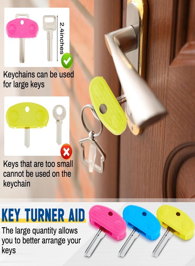 Leriton 6 Pack Key Turner Aid for People with Arthritis Colorful Turner for Arthritis Easy Grip Key Accessories for Weak Elderly Hands Daily Door Lock Helper for Flat Keys - Image 3