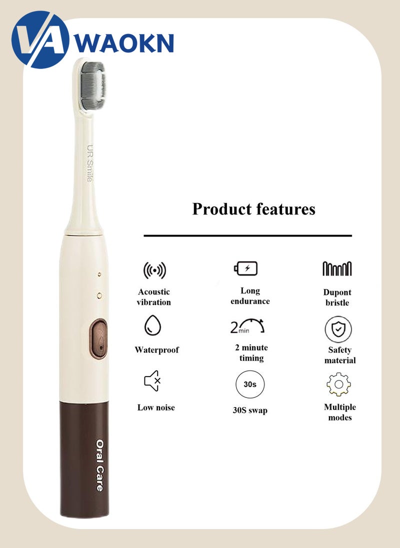 WAOKN Rechargeable Sonic Electric Toothbrush High-frequency Vibration IPX7 Waterproof Power Toothbrush 6 Modes Adjustable and Smart Electric Toothbrush with 3 Detachable Soft-bristle Brush Heads - Image 2