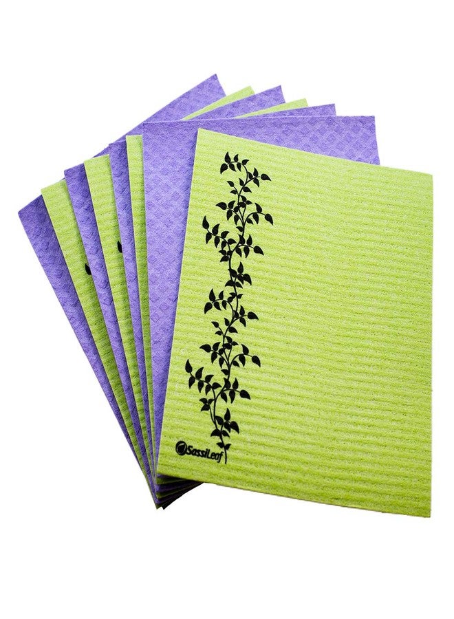 SassiLeaf Swedish Dishcloth Cellulose Sponge Cloth, Absorbent, Reusable, Eco-Friendly, Set of 8 - Image 1