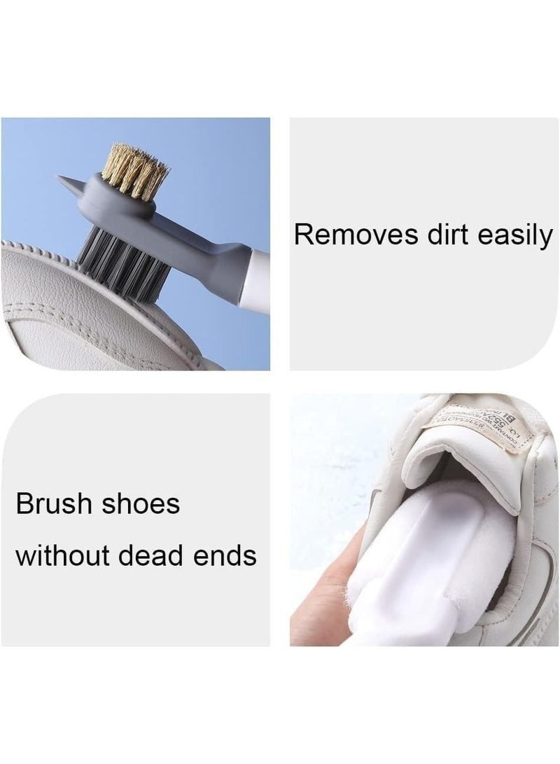 Multi-Purpose Double-End Shoe Brush – Fine Fiber, Silicone, Steel & Hard Bristles – Ergonomic Grip – Deep Clean Sneakers, Canvas, Leather & White Footwear – Bathroom & Kitchen Tool - Image 2