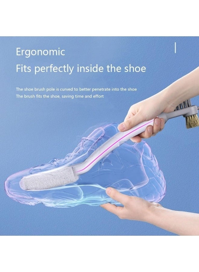 Multi-Purpose Double-End Shoe Brush – Fine Fiber, Silicone, Steel & Hard Bristles – Ergonomic Grip – Deep Clean Sneakers, Canvas, Leather & White Footwear – Bathroom & Kitchen Tool - Image 4