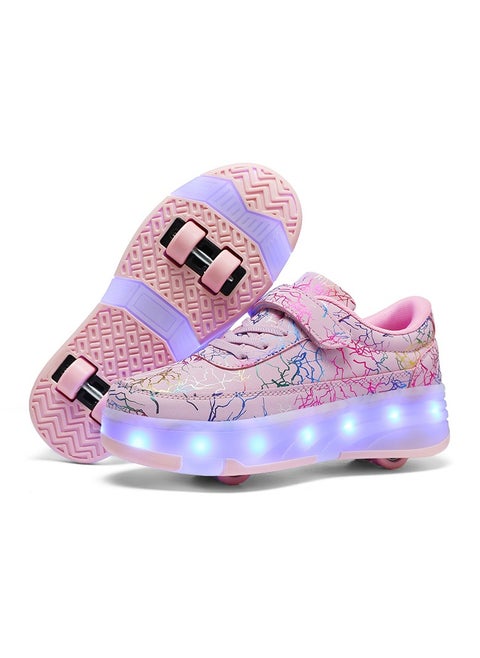 LED Flash Light Sneaker Skate Shoes with Wheels USB Charging Roller Skates Shoes