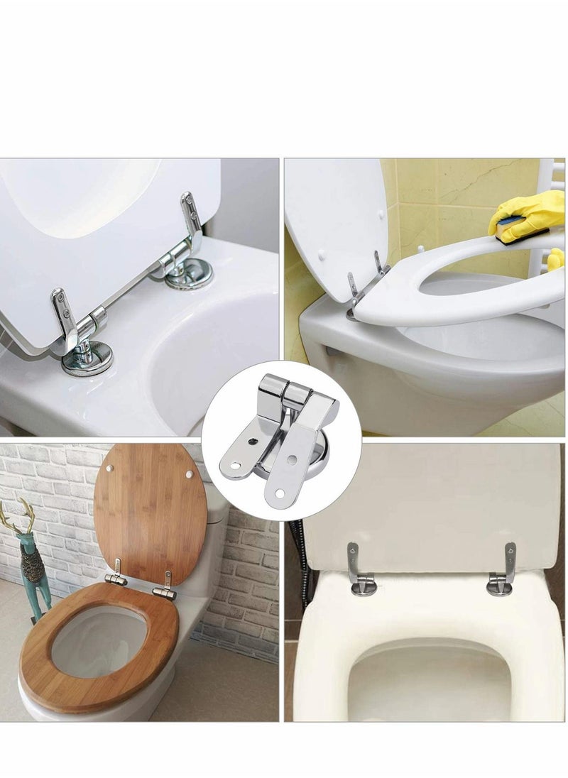 Y&D Toilet Seat Hinge Mountings, 1 Pair Zinc Alloy Bathroom Lid with Screw Fittings Replacement Hinges Adjustable Bolts Nuts  - Image 4