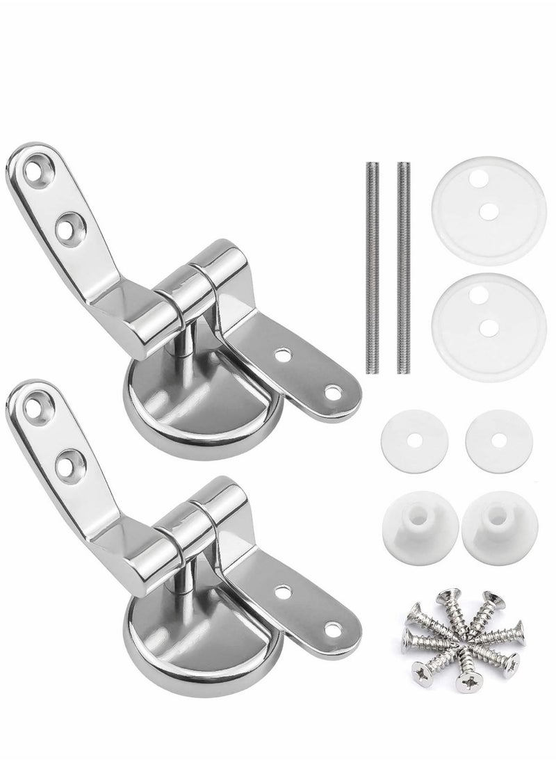 Y&D Toilet Seat Hinge Mountings, 1 Pair Zinc Alloy Bathroom Lid with Screw Fittings Replacement Hinges Adjustable Bolts Nuts  - Image 1