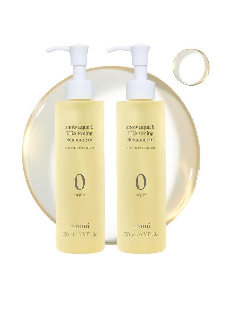 NOONI Cleansing Oil - Snow Aqua 0 LHA Toning Pore Care Korean Facial Oil Cleanser, 6.76 fl.oz (200 ml)*2EA + Pore Cleansing Tool - Manual Dual Brush Bundle - pzsku/Z6B30AA767D2AC47FC3A3Z/45/_/1740917010/3f389edd-44fc-4fe6-a1ac-65e3149a65cd