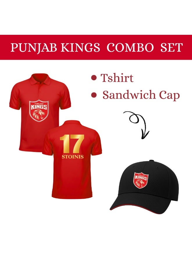 PRINTSHOP4ME Punjab Cricket Men's Dry-Fit Polo Neck T-Shirt|Tshirt With Cap|Soft&Breathable Sportswear For Cricket Lovers|Wear It For Games - Image 3