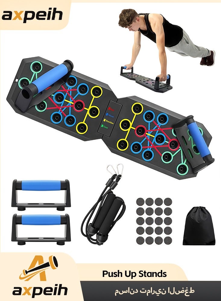 Foldable Non-Slip Push-Up Board, 30-in-1 Multi-function Press-Up Board Exercise Equipment for Home Use, Chest and Abdominal Muscle Training, Professional Equipment for Fat Burning, Gifts for Men and Women