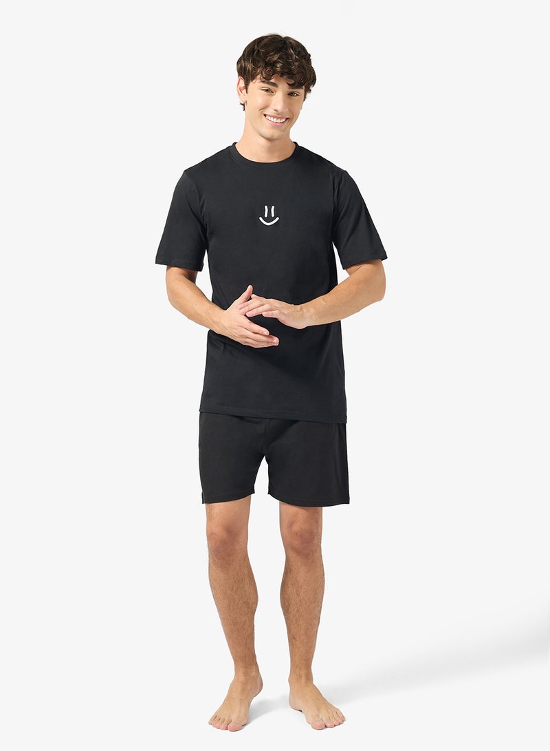 سفنتي فايف طقم بيجامة تي شيرت وشورت - Image 1