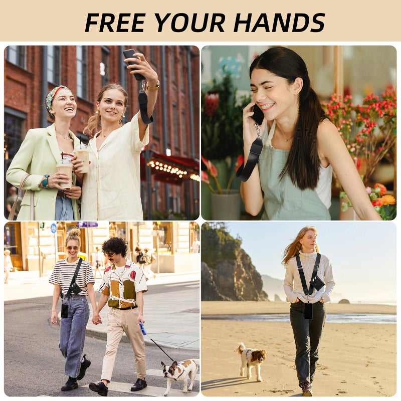 CUEDM Cell Phone Lanyard Crossbody,Adjustable Cell Phone Strap with Detachable Wristlet for Hands-Free Occasions,Clip and Go Strap for Phone with Wallet Crossbody - Image 3