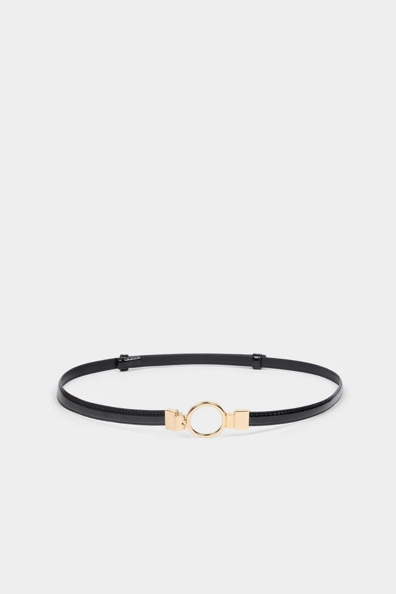 ديفاكتو Woman Oval Buckle Faux Leather Classic Belt