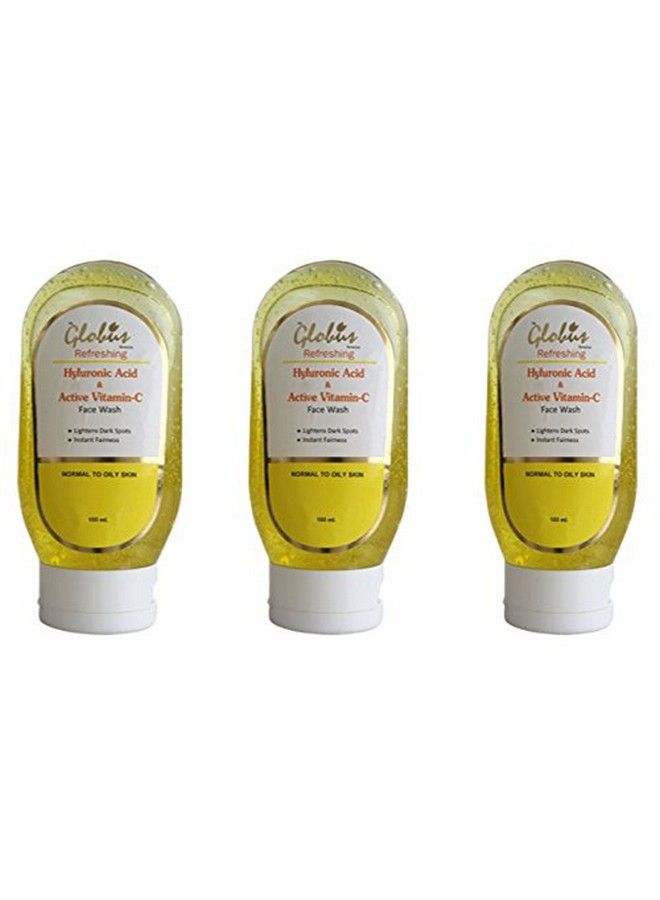 Globus Remedies Refreshing Anti Ageing Face Wash With Hyluronic Acid And Vitamin C 100 Ml (Pack Of 3) - Image 2