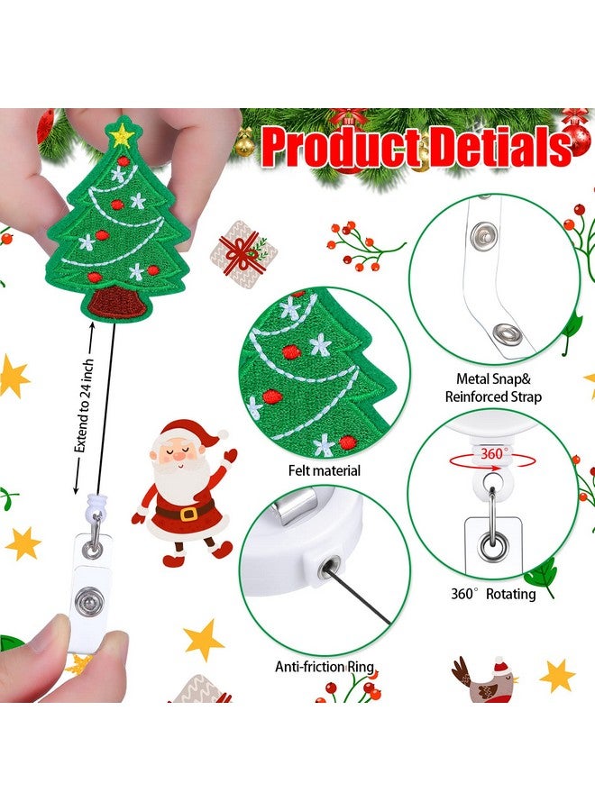 جيجكسين Giegxin 18 قطعة من بكرات شارات العطلات لعيد الشكر والخريف، بكرات شارات موسمية قابلة للسحب، حامل شارات اسم هوية العطلات مع مشبك لهدايا عيد الميلاد والممرضات والأطباء والمعلمين (زاهية) - Image 3