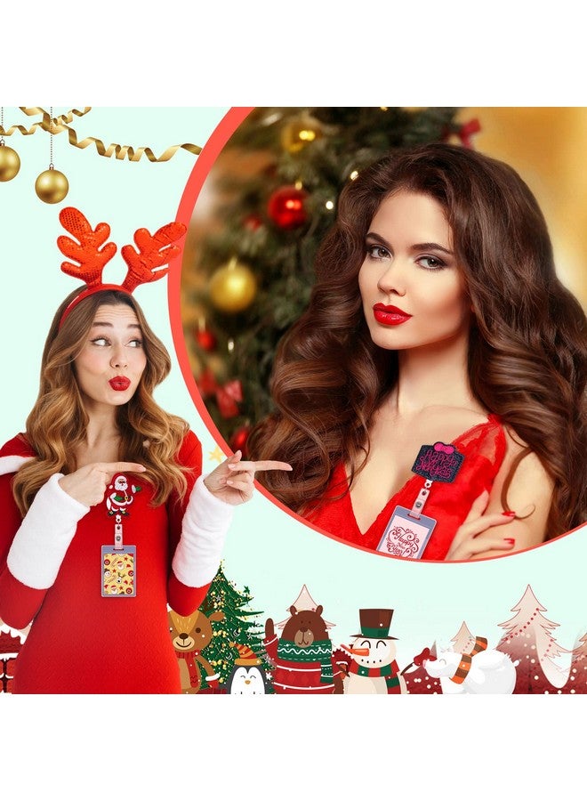 جيجكسين Giegxin 18 قطعة من بكرات شارات العطلات لعيد الشكر والخريف، بكرات شارات موسمية قابلة للسحب، حامل شارات اسم هوية العطلات مع مشبك لهدايا عيد الميلاد والممرضات والأطباء والمعلمين (زاهية) - Image 4