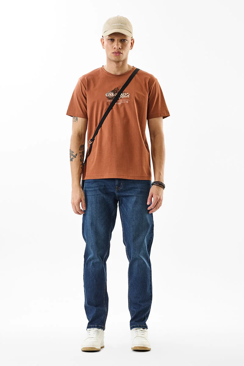 SNITCH Dark Blue Solid Slim Fit Casual Jeans