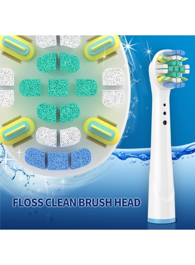 SANMUGEED 8 Count Floss Clean Electric Toothbrush Replacement Brush Head Refills, Floss-Like Micropulse Bristles for Deeper Plague Removal with Hygienic Caps - Image 4