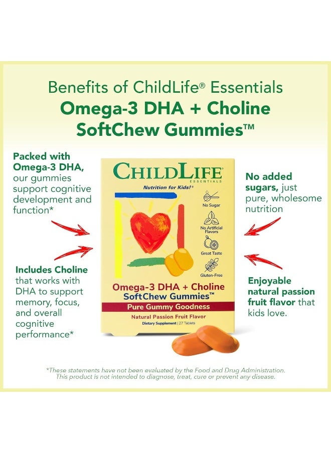 CHILDLIFE Omega-3 Dha Choline Softmelts Natural Passion Fruit Flavor 27 Tablets  - Image 5