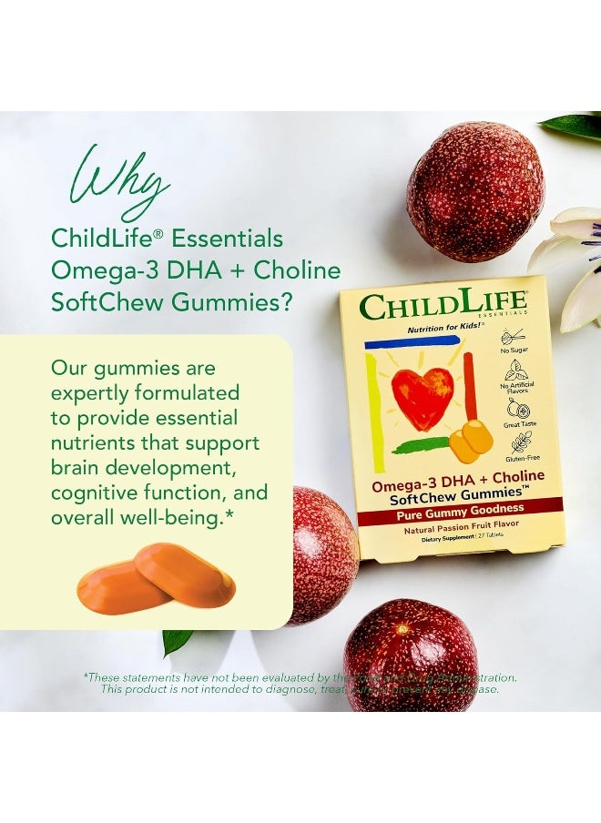 CHILDLIFE Omega-3 Dha Choline Softmelts Natural Passion Fruit Flavor 27 Tablets  - Image 3