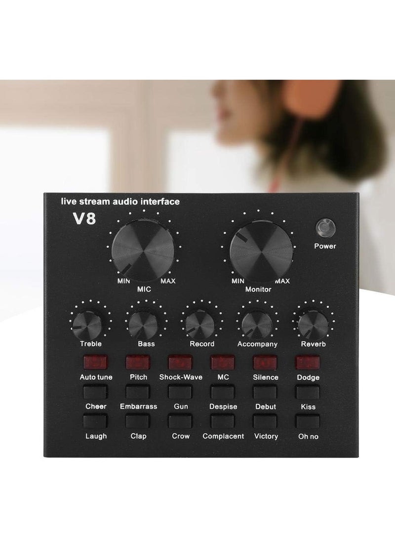 erorex V8 Live Sound Card – Professional Audio Mixer with Bluetooth - Image 5