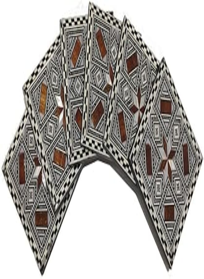 OR Coaster - Wood & Seashell - 6 Pcs in a box - Square, 2725617885601