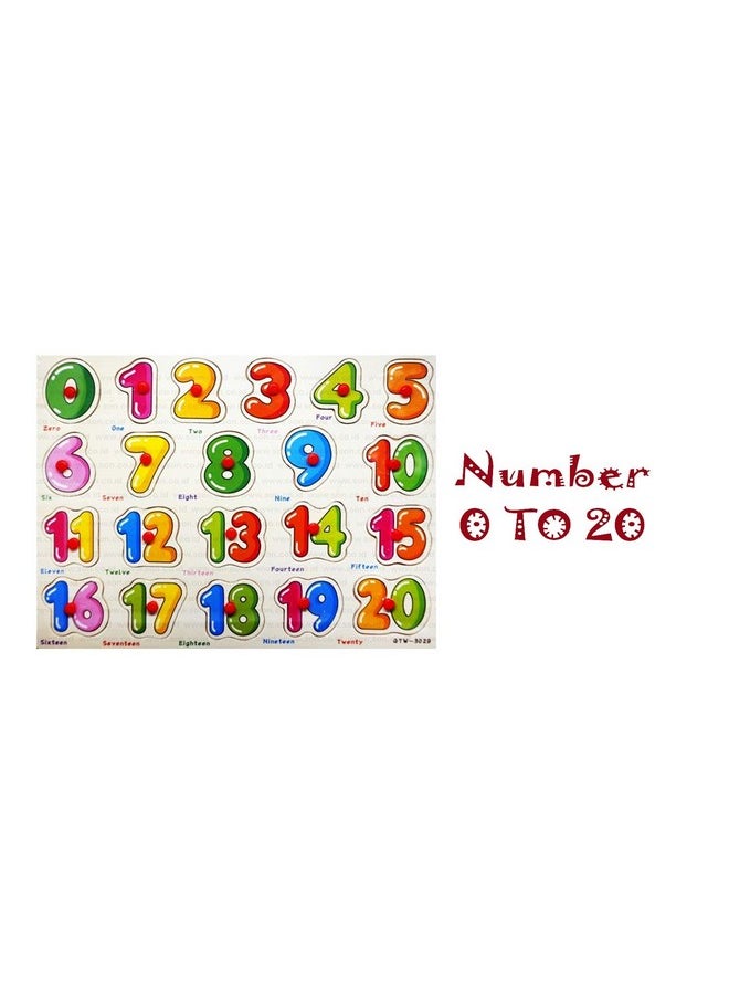 UJIE UJIE® Wooden Colorful Number Learning Educational Board for Kids with Knobs, (Knob-Numbers), Pack of 1  - Image 4