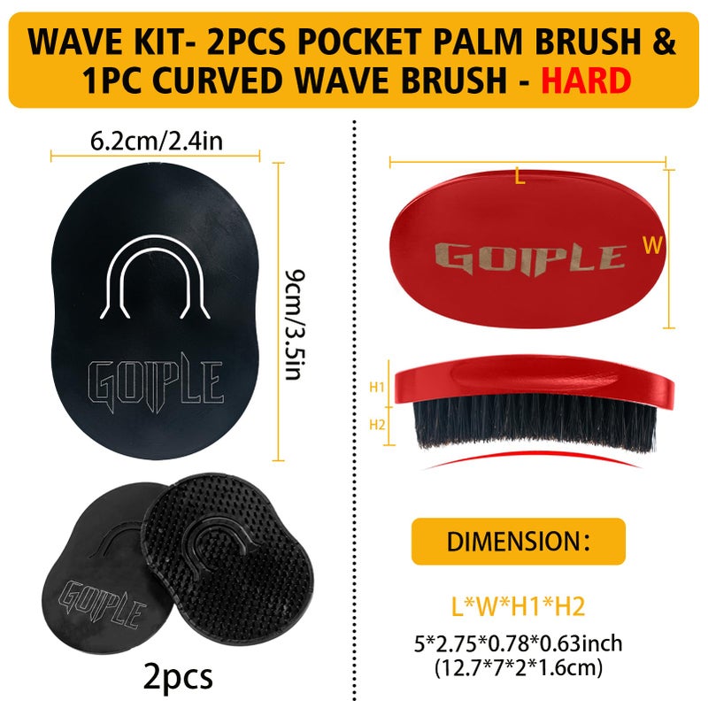 Goiple Wave Pomade for Men - Strong Hold, Easy Wash, Promotes Layered Waves, Moisture, Silky Shine, Hair Cream, Grease, Brush, Durag, Cap Set (Red) - Image 4