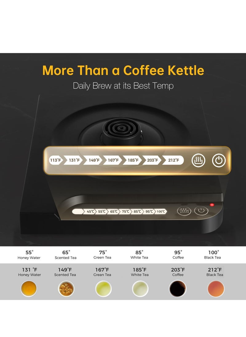 Joshberg 1000W Electric Gooseneck Kettle 304 Stainless Steel Electric Water Kettle Coffee Kettle with Constant Temperature Auto Shut Off  - Image 3