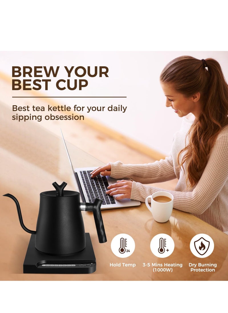 Joshberg 1000W Electric Gooseneck Kettle 304 Stainless Steel Electric Water Kettle Coffee Kettle with Constant Temperature Auto Shut Off  - Image 5