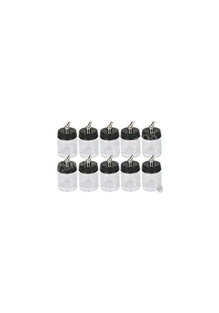 Master Airbrush 10-Pack 3/4-Ounce Glass Jars with Adaptor - Image 2
