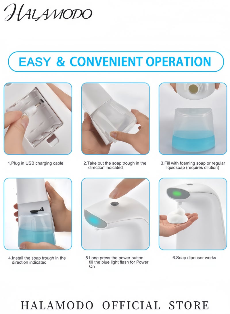 هالامودو موزع صابون رغوي أوتوماتيكي بدون لمس مع مستشعر، أبيض ٢٥٠ مل - Image 4