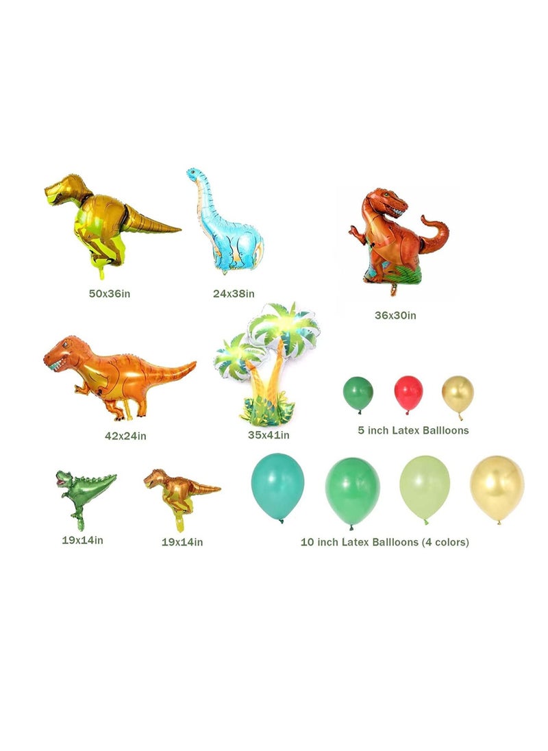Excefore - Dinosaur Party Decorations, 113 Pcs Dinosaur Birthday Party Supplies with Dinosaurs Balloons, Happy Birthday Balloons, Curtains, Dinosaur Theme Party for Kids Girls Boys Baby Shower Celebration - Image 1