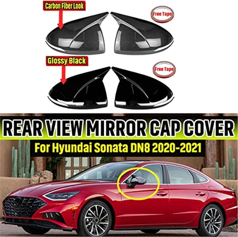 Yurefax Glossy Black Rearview Mirror Cover for Hyundai Sonata - Image 2