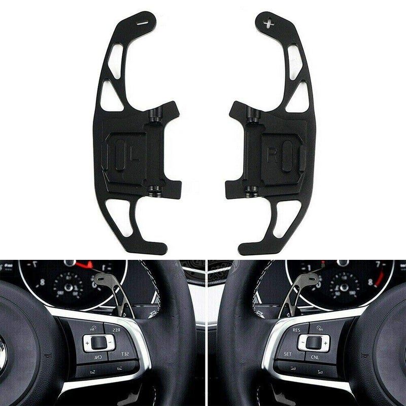 WENJTP Paddles ShiftersPolish Aluminum Shifter Extension for Car Steering Wheel Compatible with VW Volkswagen Golf MK7 GTI R Rline Scirocco 20142019 Black