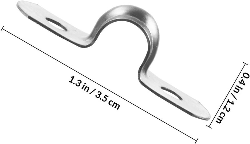 SHERCHPRY 100pcs 304 Stainless Steel Tube Clamps U-shape Rigid Strap Clips M8 Width 12mm for Plumbing Pipe Securing and Wall Mounting - Image 2