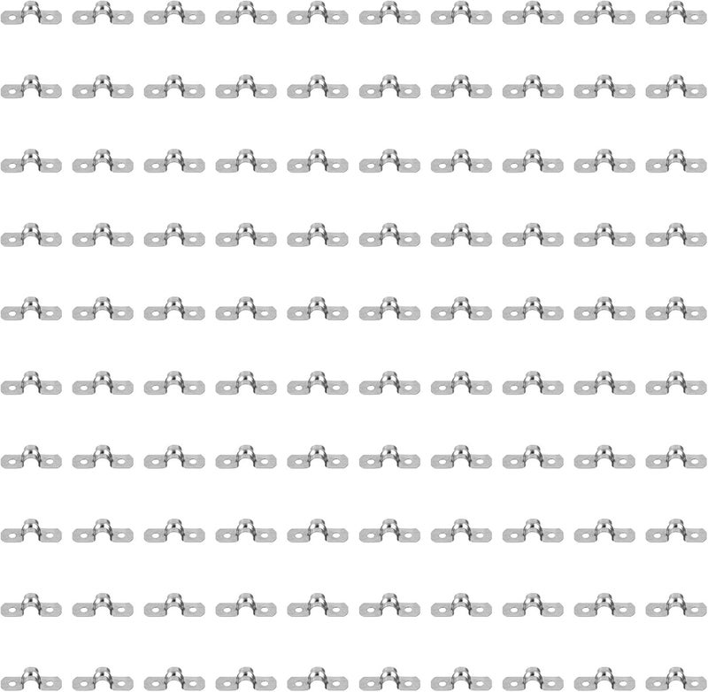 SHERCHPRY 100pcs 304 Stainless Steel Tube Clamps U-shape Rigid Strap Clips M8 Width 12mm for Plumbing Pipe Securing and Wall Mounting - Image 1