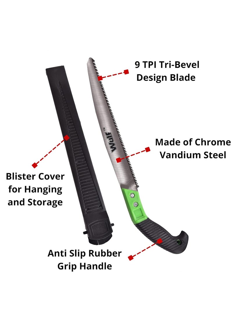 Wulf Wulf Combo of 12 In Pruning Saw Hand Axe 600g with Fiberglass Body Rubberized Handle Wood Cutting Axes kulhaadee Pruning Hand saw Sharpen Teeth Perfect for Gardening tool Grass Tree Cutting  - Image 4