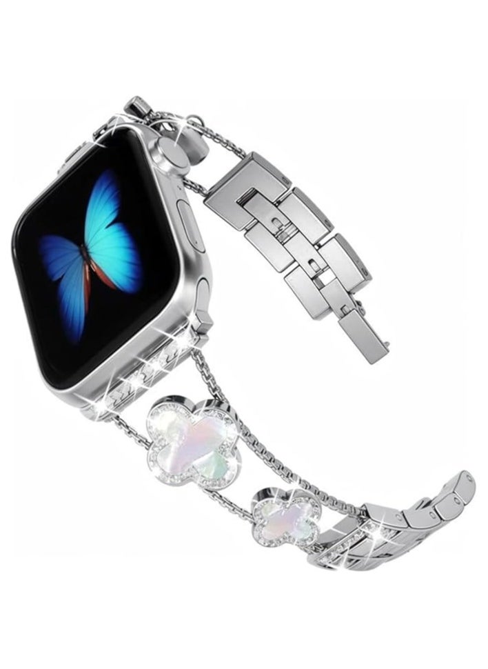 Generic - Smartwatch Strap ,Sparkling Diamond Metal Band  for Apple Watch Series 9/8/7/6/5/4/3/2/1SE/Ultra ， Fits Women's Sizes 38mm 40mm 41mm 42mm 44mm 45mm 49mm - Image 1