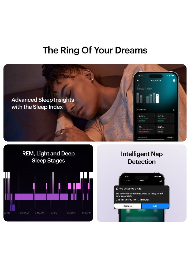ULTRAHUMAN Ring AIR - Advanced sleep-tracking wearable, HRV & Temperature Monitoring,Track workout, movement & recovery, Water resistant, 6 Days Battery Life with Lifetime Free Subscription (Size 9)  - Image 5