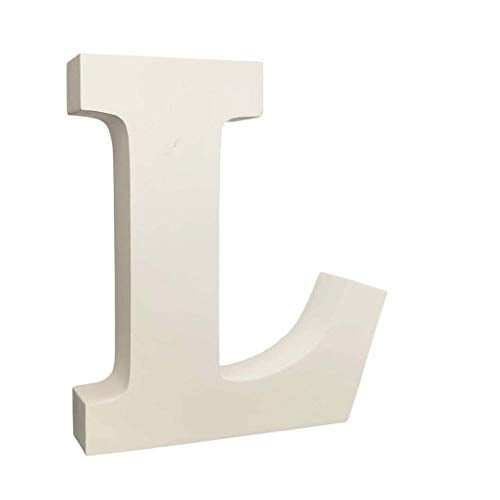 SMARTCAREWOOD Wooden L Letter- English Upper Case Alphabets Cutouts for Art and Craft Work (L_White_15x2.5 Cm) - Image 2