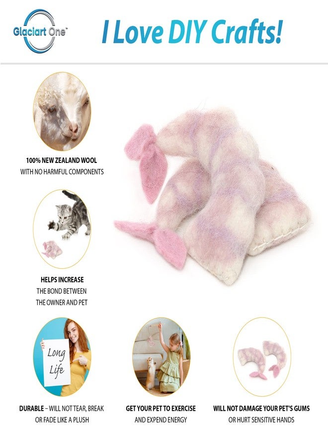 Glaciart One Wool Shrimp Cat Toys with Catnip | Interaction & Boredom Relief, Encourages to Exercise, Explore & Play | Filled w/Organic Herbs to Help Sooth or Reduce Anxiety - Image 2