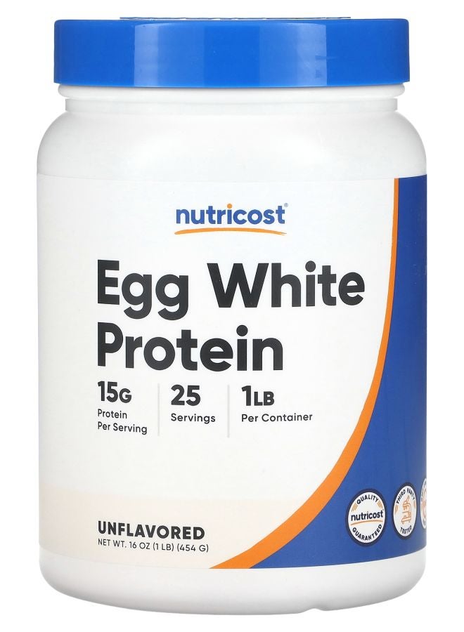 Nutricost Egg White Protein Unflavored 1 lb (454 g) - Image 1