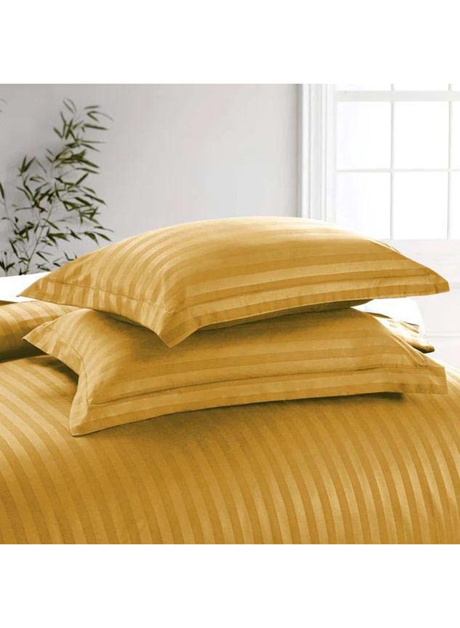 HOTEL COLLECTION Stripe King Brown Duvet Cover set with 2 Pillow Case 240x260 cm - Image 2