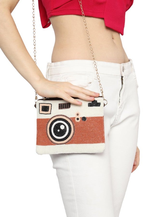 MARKQUES Hand Beaded Insta Camera Sling Bag | Handcrafted Beaded Work Girls Purse - Image 2