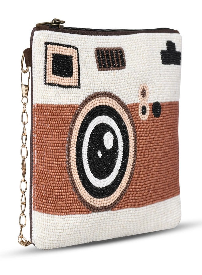 MARKQUES Hand Beaded Insta Camera Sling Bag | Handcrafted Beaded Work Girls Purse - Image 1